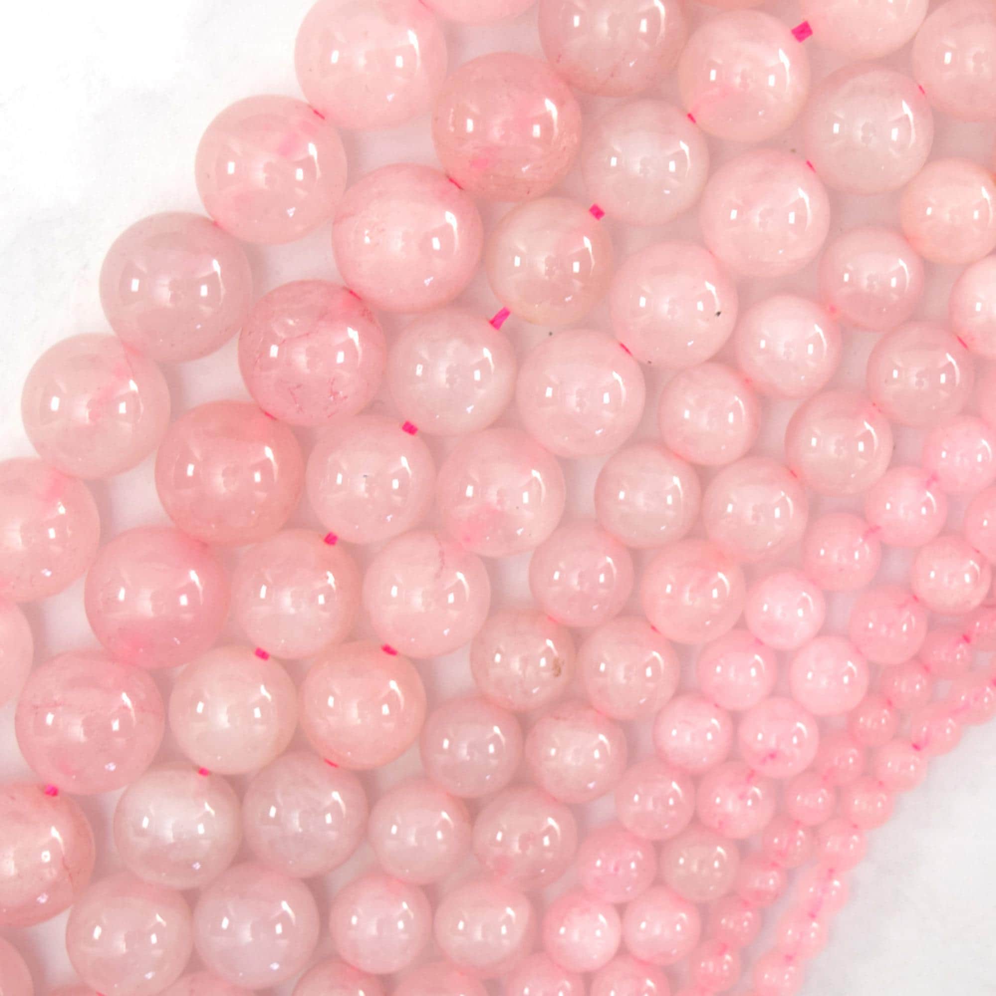Pink Rose Quartz Round Beads Gemstone 15" Strand 4mm 6mm 8mm 10mm 12mm