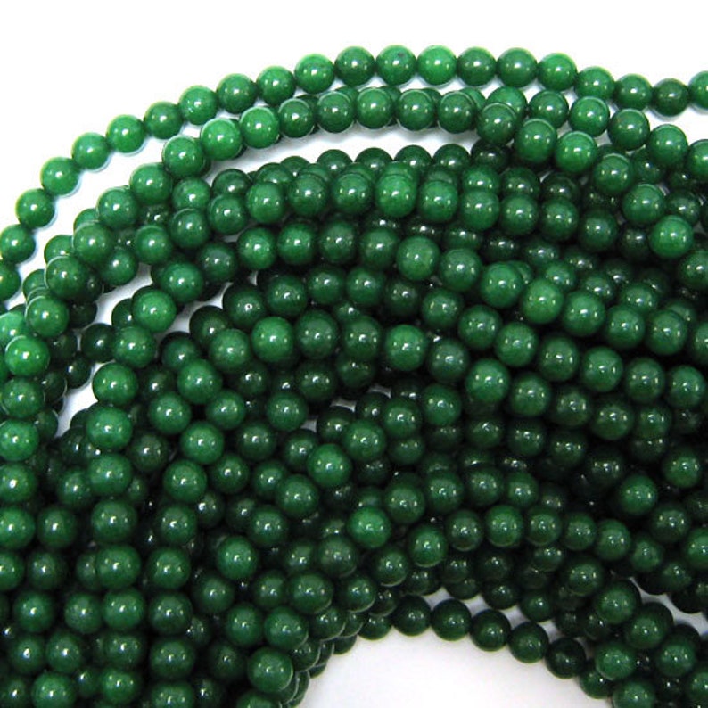 6mm emerald green jade round beads 15.5 strand 33937 | Etsy