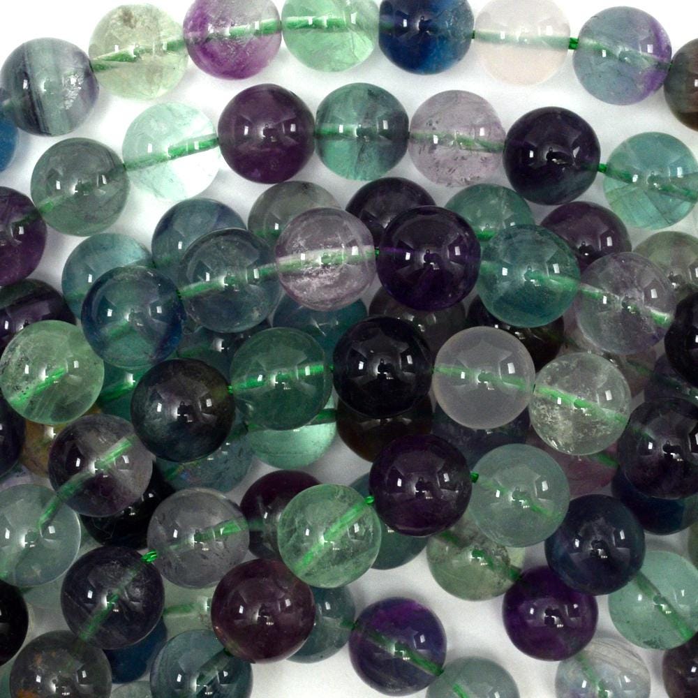 Perline Naturali In Fluorite Arcobaleno, 12 Mm, Quadrifoglio, Intagliate, Pietra Energetica, Perline Sciolte, 15,5" - Italia - Foto 7