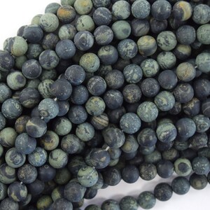 Natürliche Matte Grün Kambaba Jaspis Runde Perlen 15,5 &quot;Strang 8mm