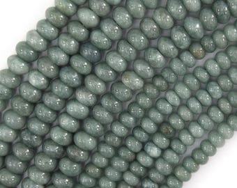 Bunte grüne Burma Jade Rondelle Button Perlen 15 "Strang 4 x 6 mm 5 x 8 mm
