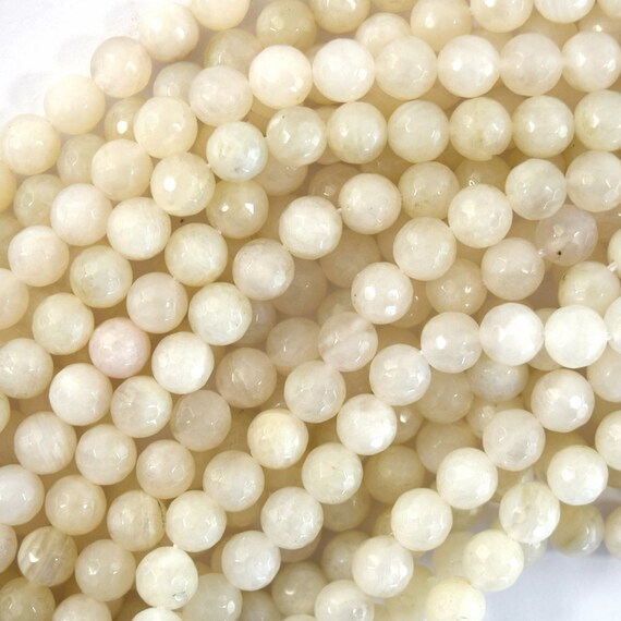 Perles Pierre De Lune Blanche Facettées 8 Brins – 108 Carats – Qualité Naturelle