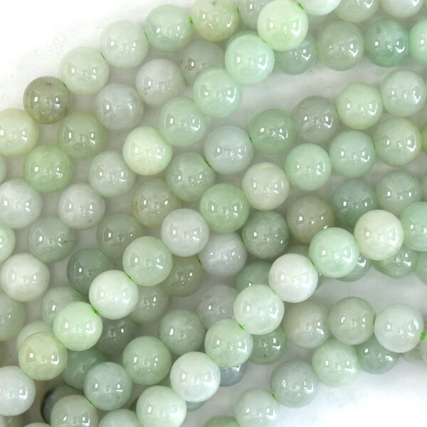 Natural Burma jadeite Jade Round Beads 15.5"Burmese 3mm 4mm 6mm 8mm 10mm 12mm S2