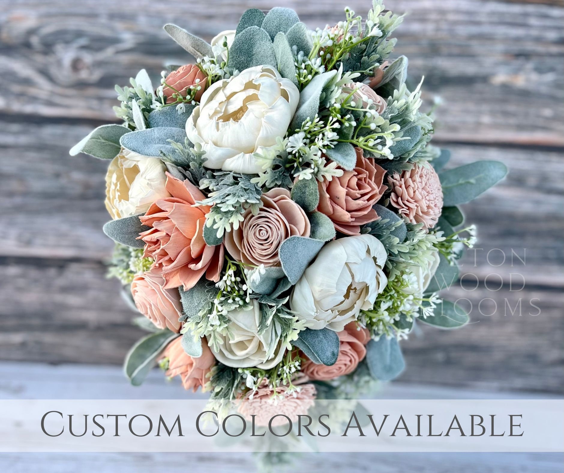 Blush Roses Bridesmaid Bouquet With Boho Flowers Bouquet Peonies