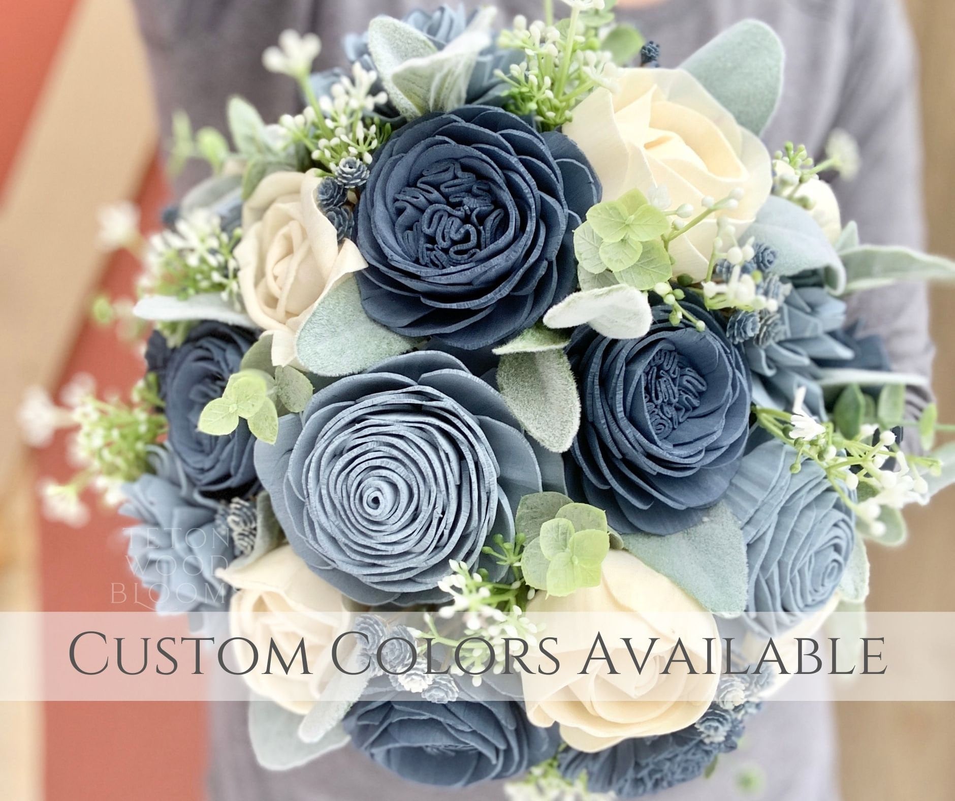 Wood Flower Dusty ☀ Slate Blue Wedding ...