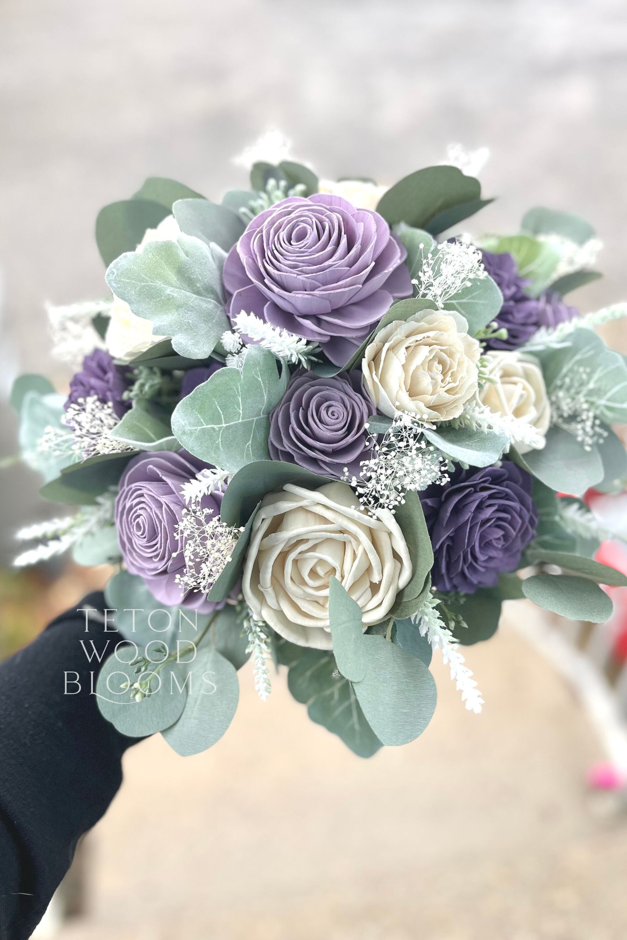 The Paige Bouquet / Wood Flower Sola Rustic Bridal / Wooden Sola