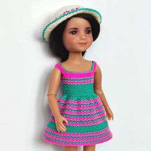 Handmade Doll Dress for Ruby Red Fashion Friends dolls, Doll Outfit Set – Knitted, Crocheted, Sewn Clothes for doll, Dress for doll 14-14.5"