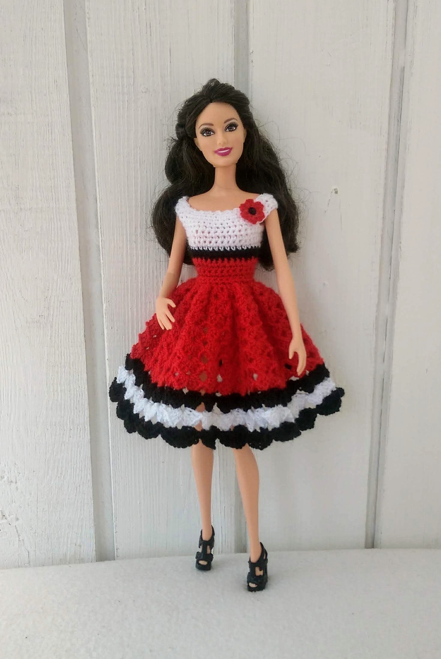 Barbie vêtements Barbie au Crochet robe pour Barbie Doll ...