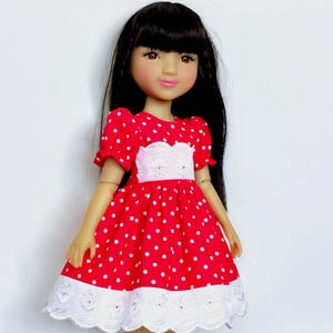 Handmade Doll Dress for Ruby Red Fashion Friends dolls, Doll Outfit Set – Knitted, Crocheted, Sewn Clothes for doll, Dress for doll 14-14.5"