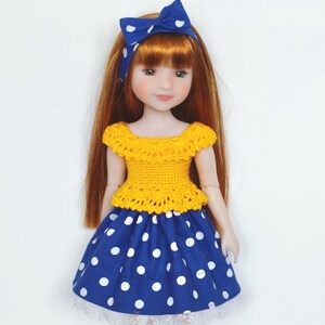 Handmade Doll Dress for Ruby Red Fashion Friends dolls, Doll Outfit Set – Knitted, Crocheted, Sewn Clothes for doll, Dress for doll 14-14.5"