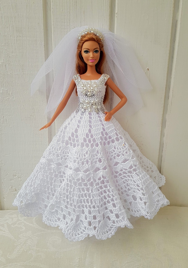 Wedding Dress for Barbie clothes Barbie Crochet Dress for Etsy