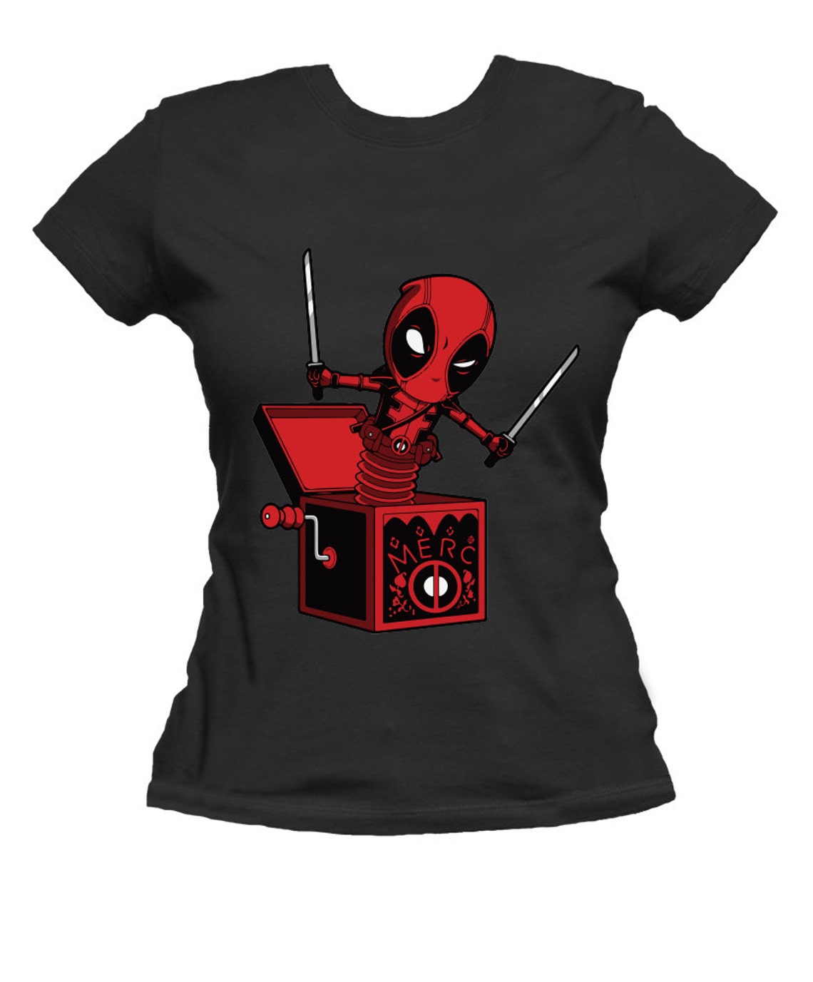 Deadpool T-shirt for Women Black Cotton Short Sleeve | Etsy