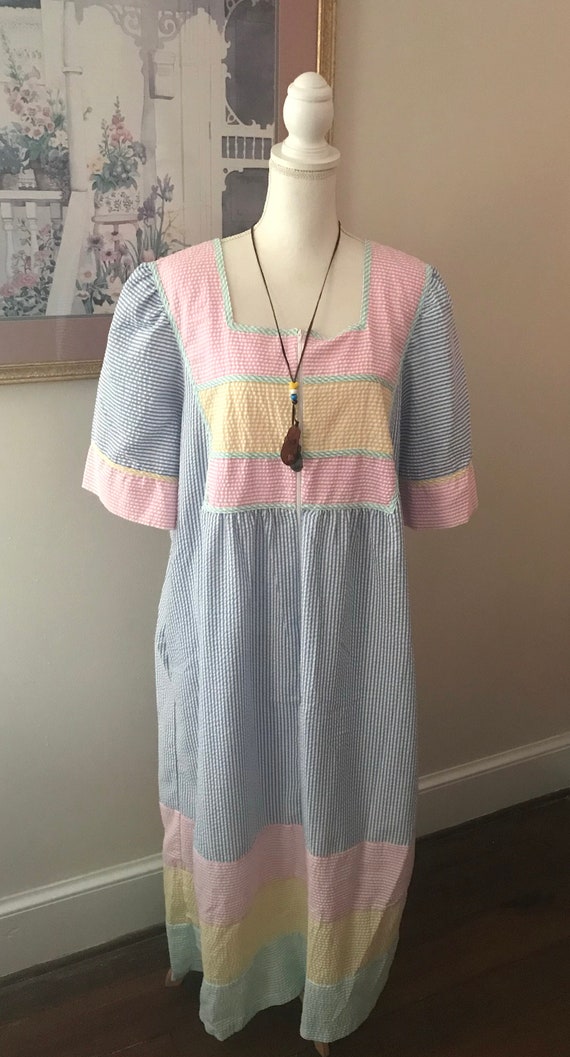 Vintage Style By Saybury Pastel Seersucker Boho Hi