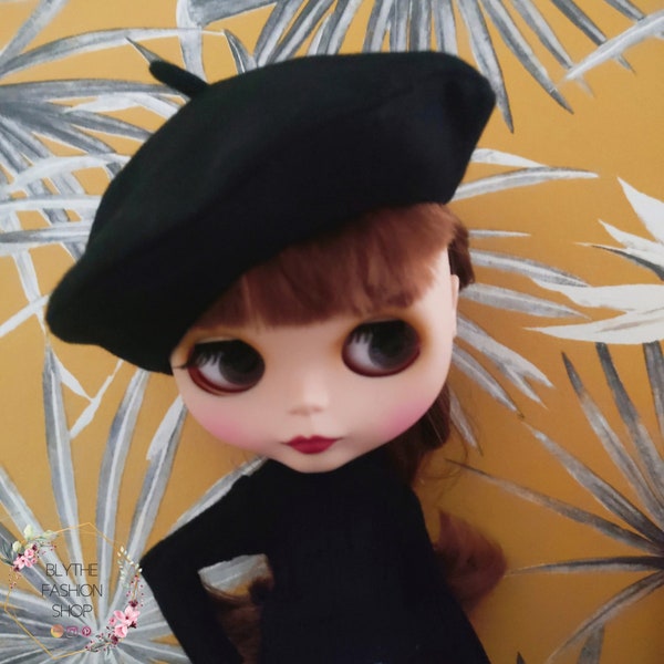 Hat for BLYTHE doll - Beret for Blythe - French style Beret - Handmade - Scale 1/6