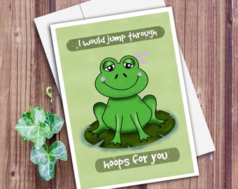 Tarjeta de felicitación de rana linda