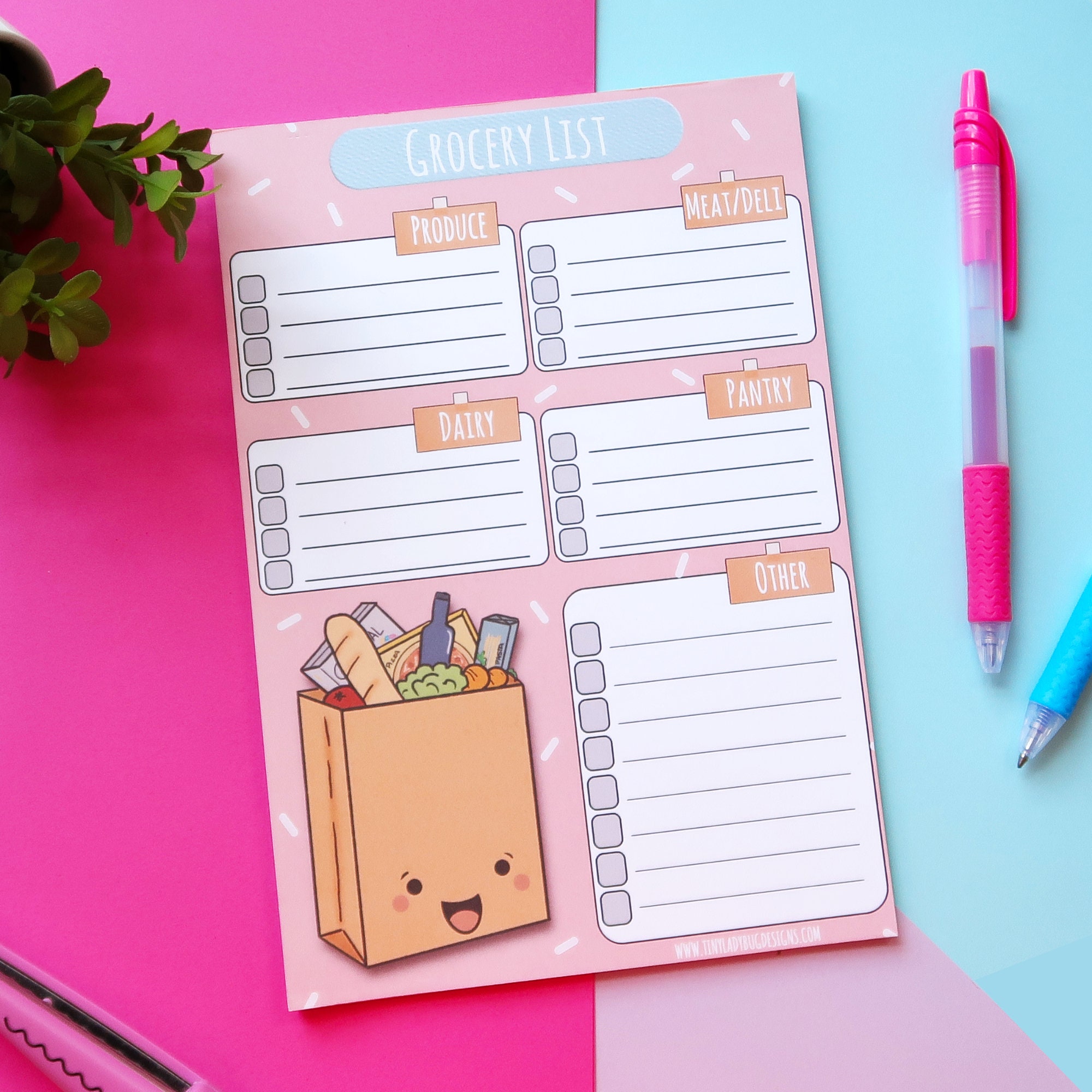 Grocery List Notepad Etsy