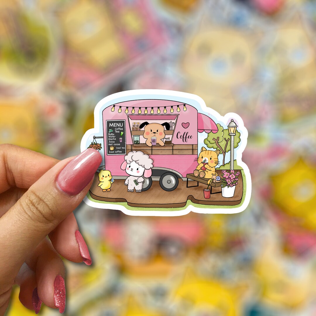 Cute Coffee Cafe and Friends Sticker - Etsy