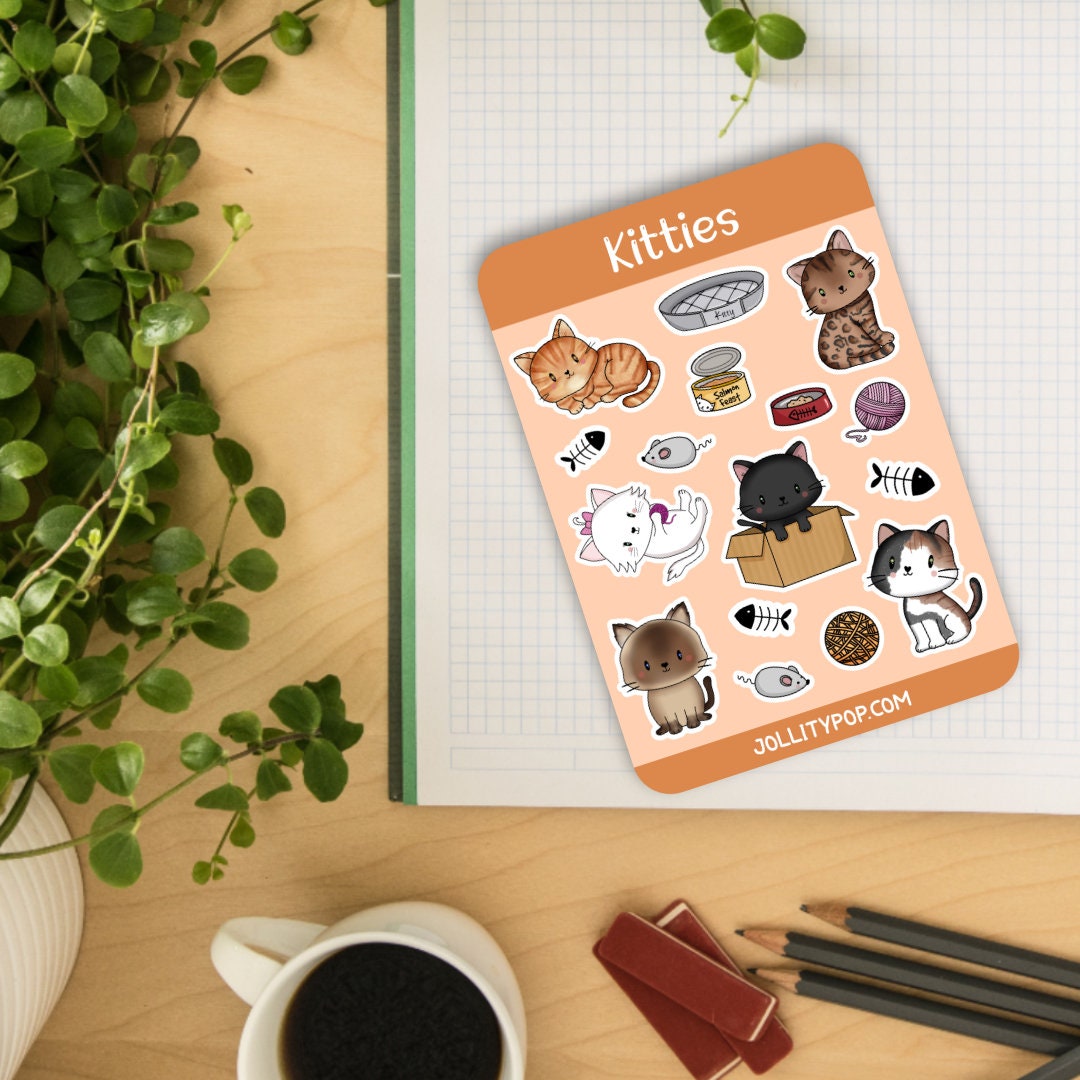 Kitties Sticker Sheet - Etsy
