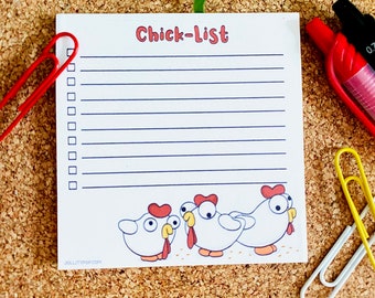 Handmade Chick List Notepad- Memo Pad