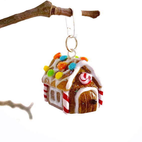Handmade Gingerbread House Charm- Earrings- Keychain- Christmas Jewelry