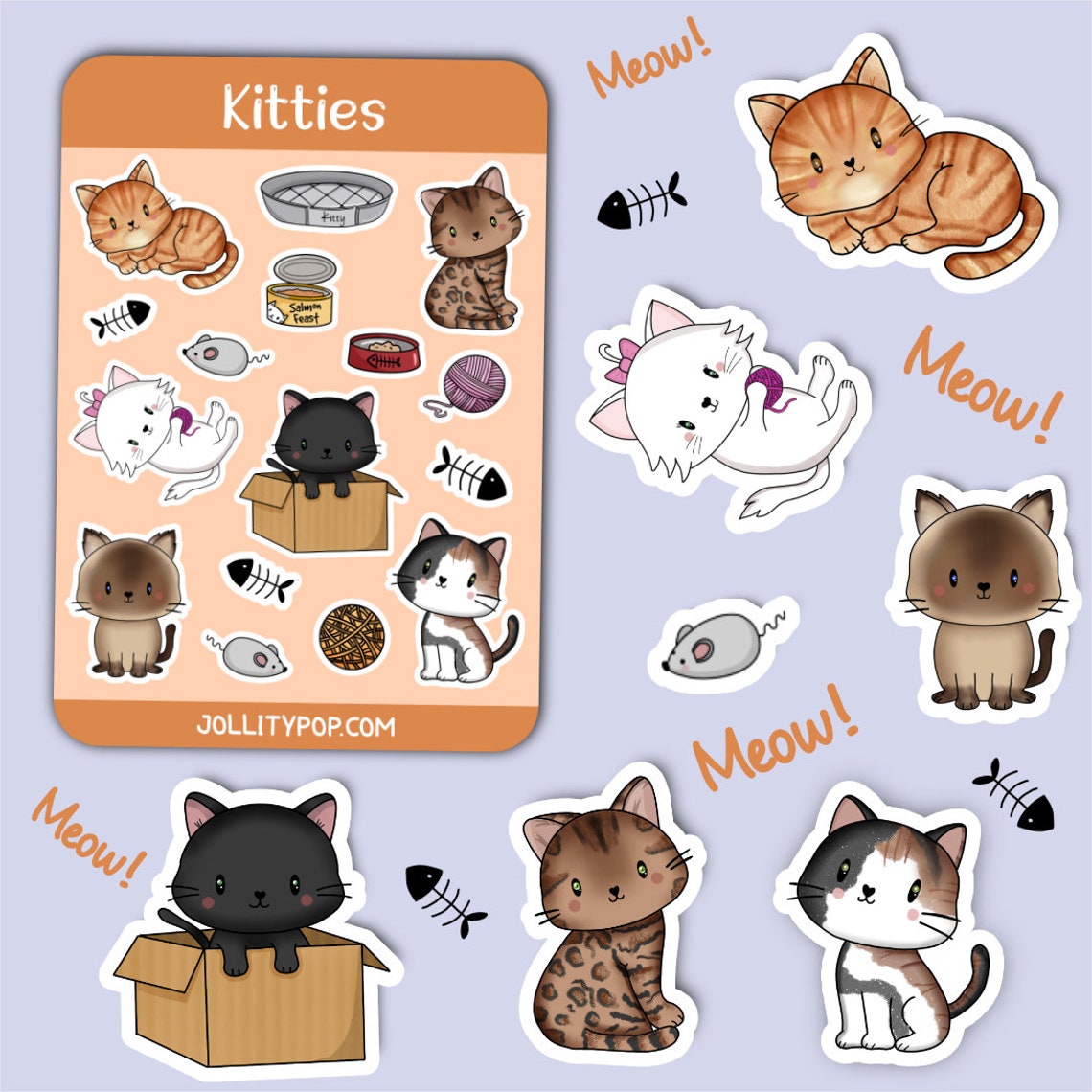 Kitties Sticker Sheet - Etsy