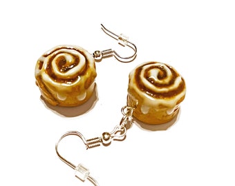 Cinnamon Bun Earrings- Cinnamon Roll Miniature