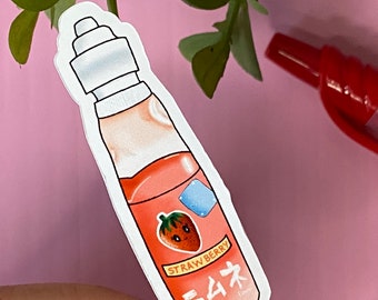 Strawberry Ramune Drink Sticker