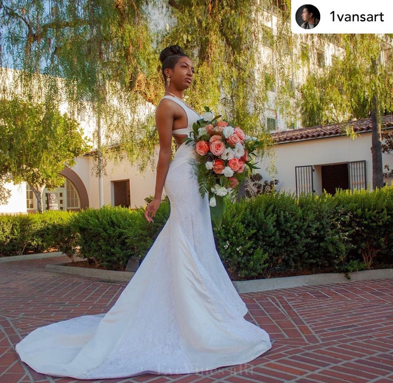 Sample Size 2 Wedding Dress in Lace and Silk Charmeuse Etsy