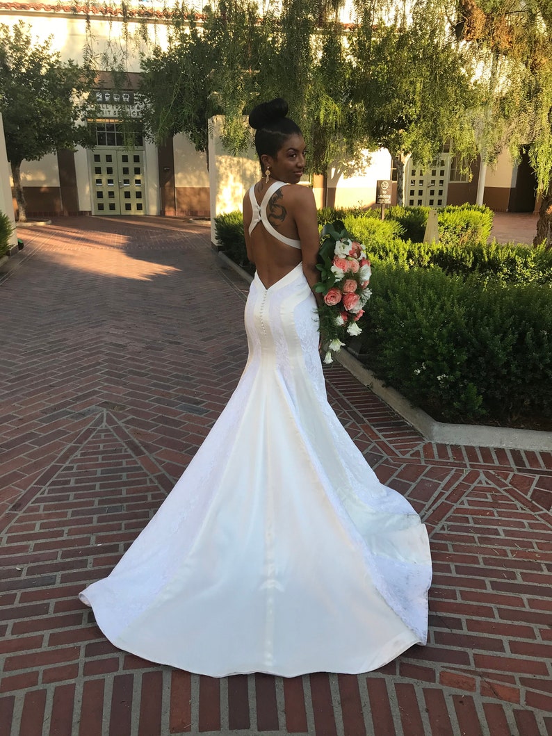 Sample Size 2 Wedding Dress in Lace and Silk Charmeuse Etsy