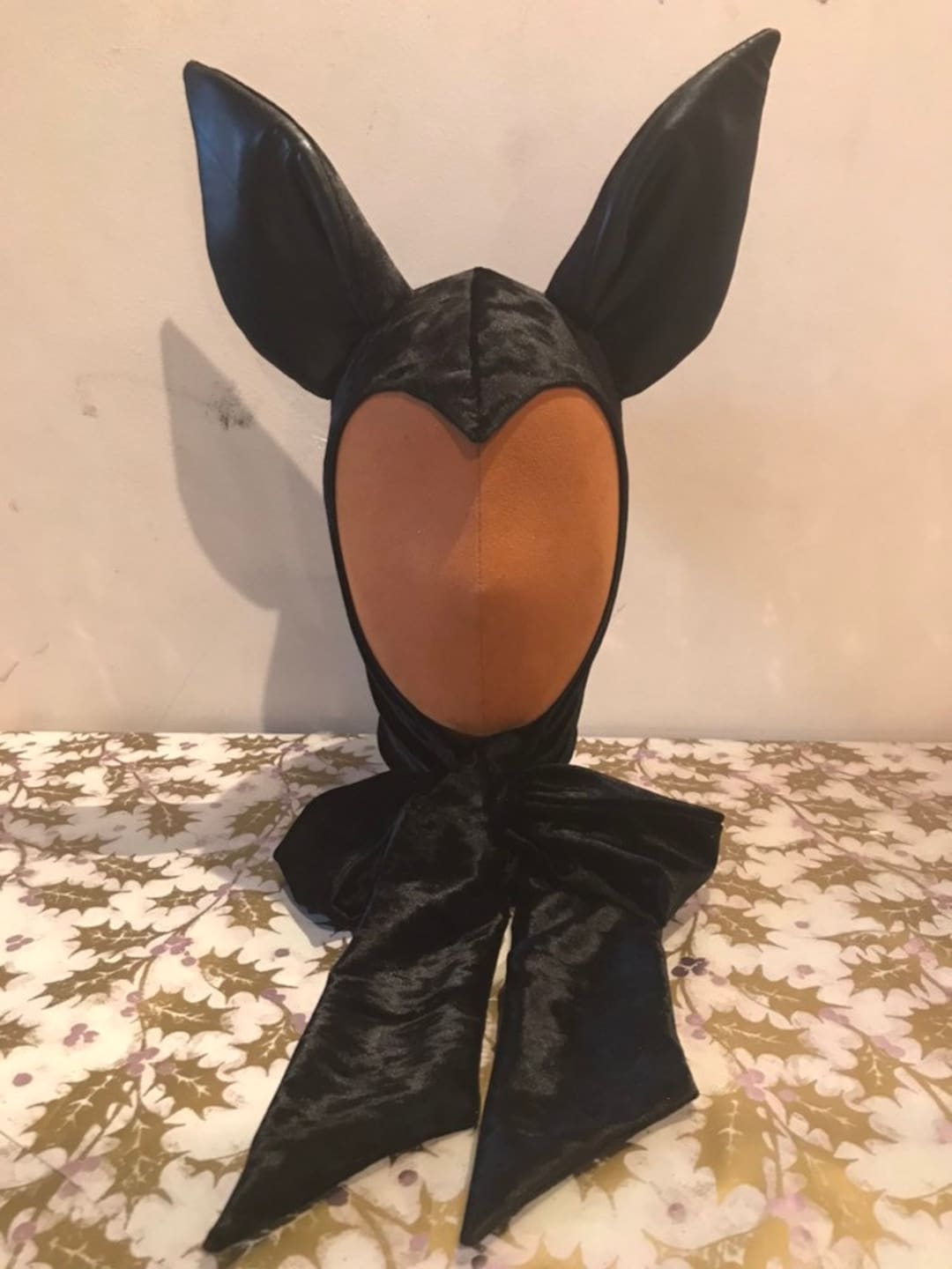 Bunny Hood Bunny Bunny Ears Black Velvet Vintage Bunny Goth