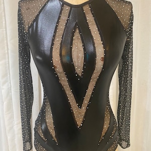 Disco Devil Leotard | Mesh Bodysuit | Rubber Lycra | Rhinestones | Aerial | Dance | Circus | Drag | Rave | Contortion