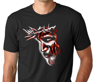 Jesus Profile T-Shirt, Christian Apparel, Christian Clothing, Christian Shirt, Men's T-Shirt, The Passion of Christ, Easter