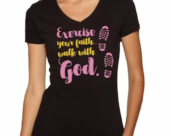Black Christian T-Shirt: Exercise Your Faith Graphic Tee