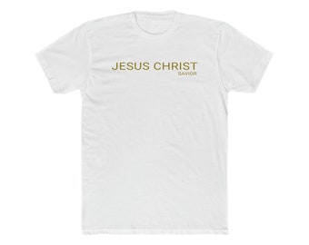 Jesus Christ Savior Gold Print T-Shirt: Christian Gift
