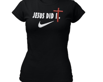 Jesus Did It Black Crew Neck Christian T-Shirt