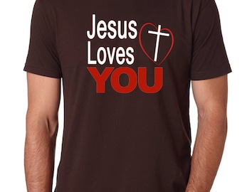 Jesus Loves You T-Shirt: Christian Heart & Cross Apparel