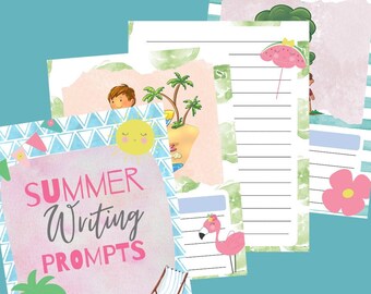 Summer Writing Prompts Printable | Homeschool Printables | Kids Writing Printable