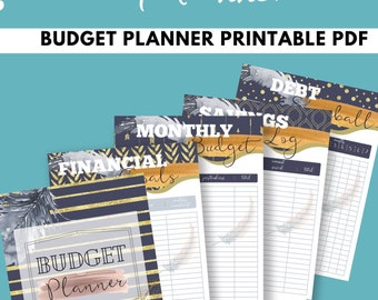 Printable Budget Planner Letter Size | Debt Snowball Checklist | Printable Budget PDF Planner