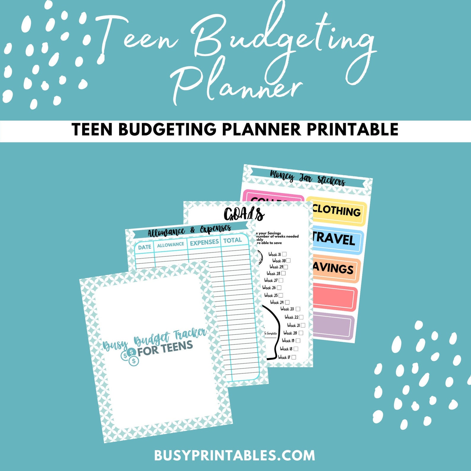 Teen Budgeting Planner Printable Planner For Teens Etsy