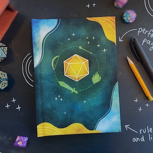 DND Hardcover Journal Matte, Character Journal RPG Notebook