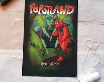 Cartel ilustrado de Portland Oregón