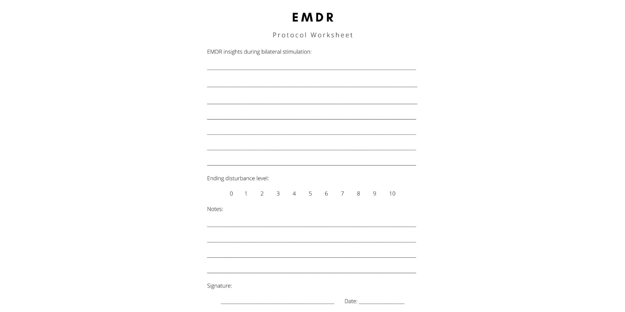 EMDR Therapy Note: EMDR Protocol, Trauma Worksheet, Therapy Worksheet ...