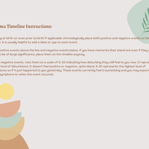 Trauma timeline: PTSD, Trauma, trauma-focused CBT, EMDR, therapy worksheets, therapist resources, counseling materials