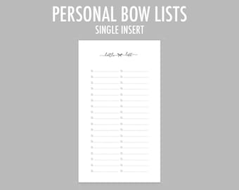 Personal Bow Lists (RINGS)