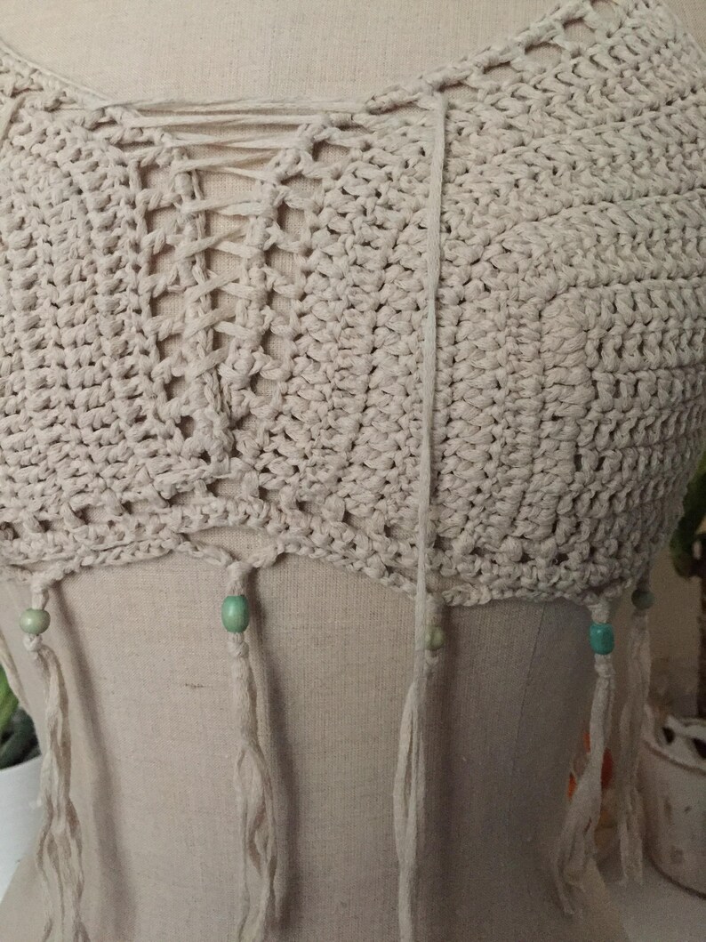 Fringe crochet top bralette xs-m