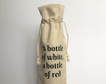 Bottle of White, Bottle of Red Lyric Wine Bag