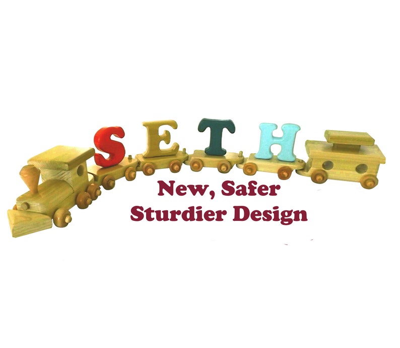 wooden train letters