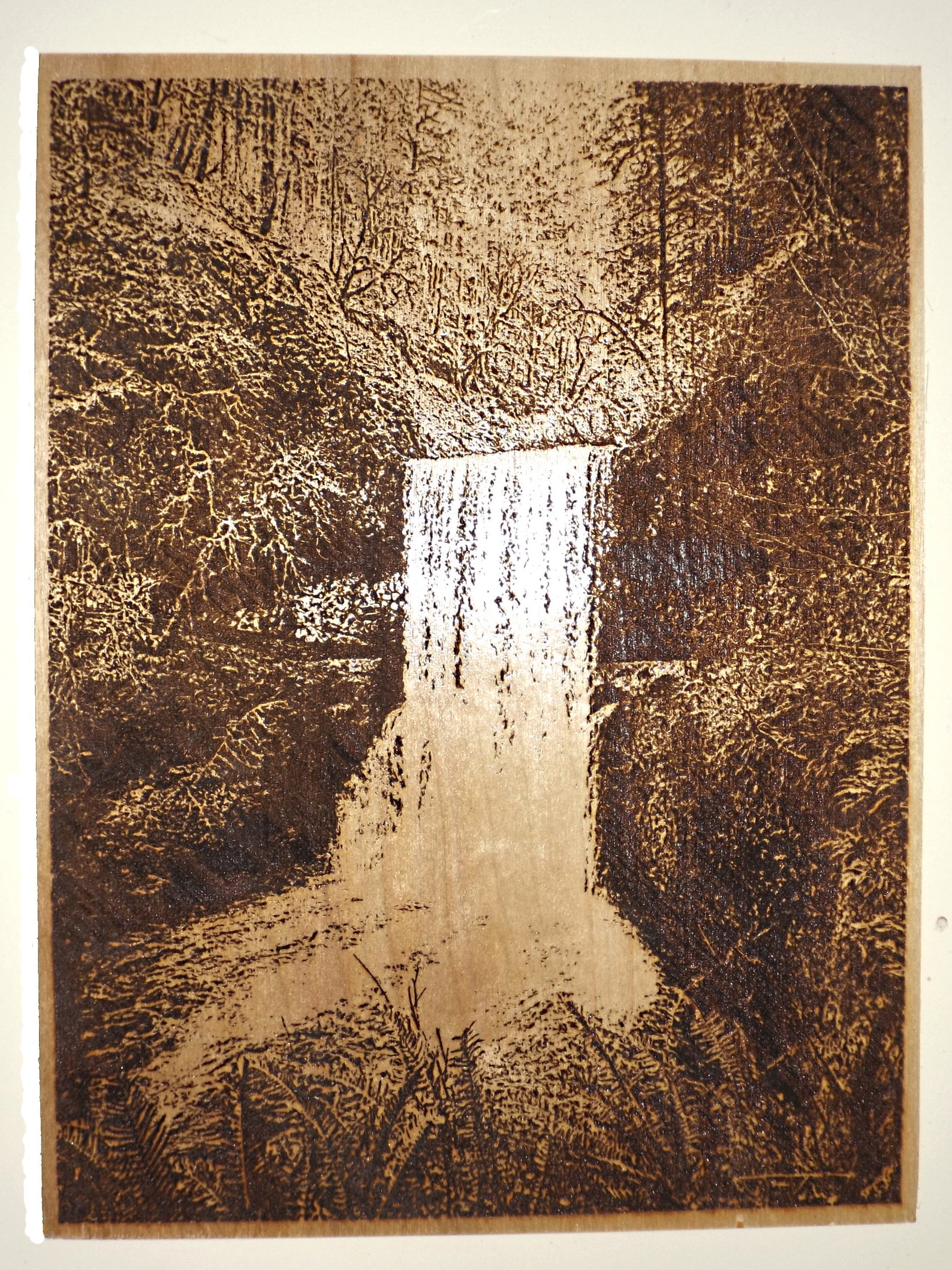 Waterfall Wall Hanging Waterfall Engraving Wood Waterfall Etsy