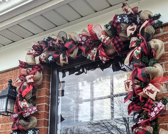 GARLAND, CHRISTMAS GARLAND, Door garland, mantle, Mesh Christmas Garland, Christmas decorations, garlands, Christmas garlands