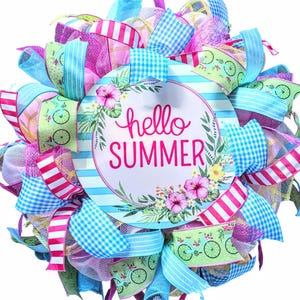 Summer wreath, hello summer wreath, hello wreath, welcome summer wreath, popsicle wreath, summer wreaths, summer decor, door wreath summer